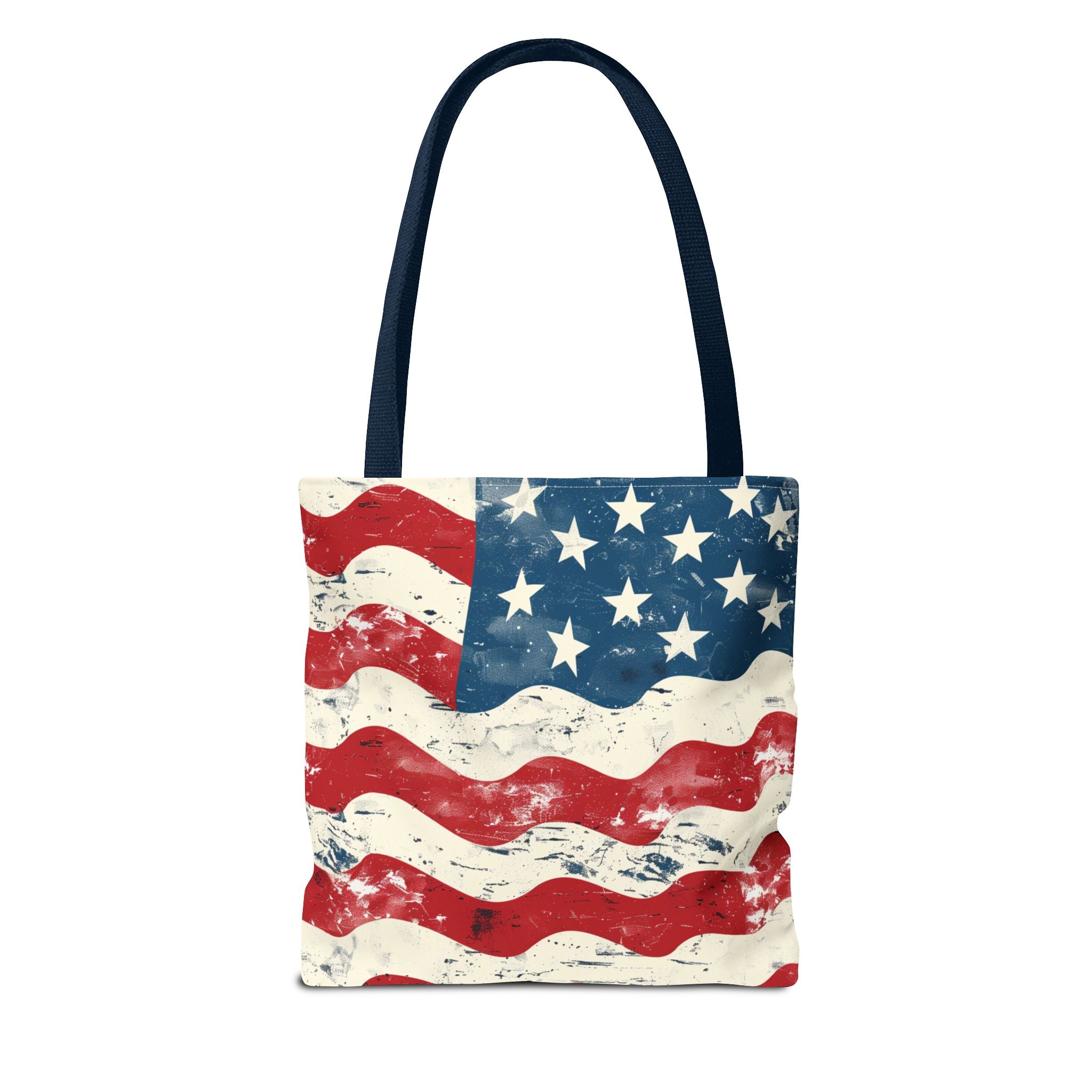 Red, Blue & White Starts American Flag Pattern Patriotic Tote Bag