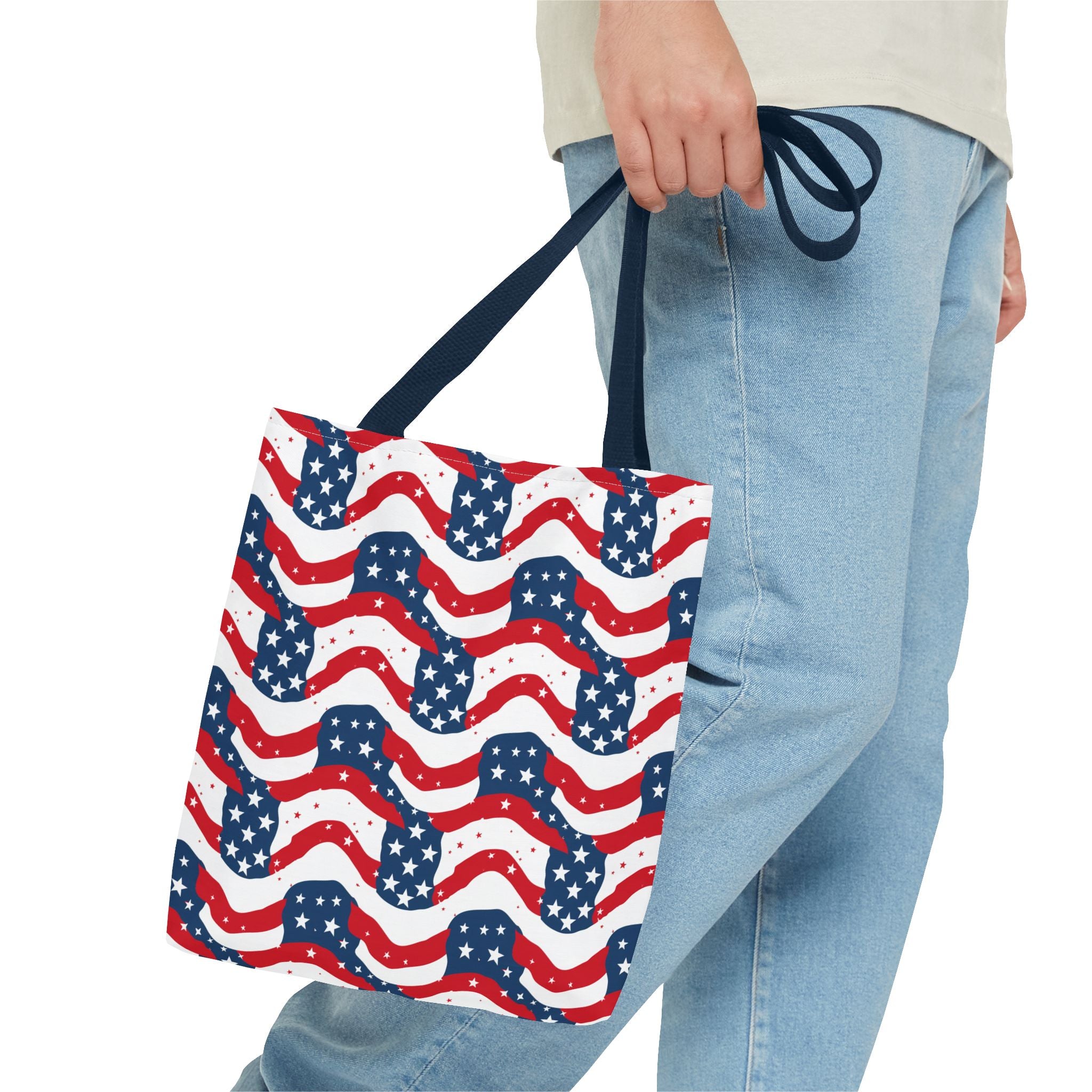 American Flag Pattern Patriotic Tote Bag