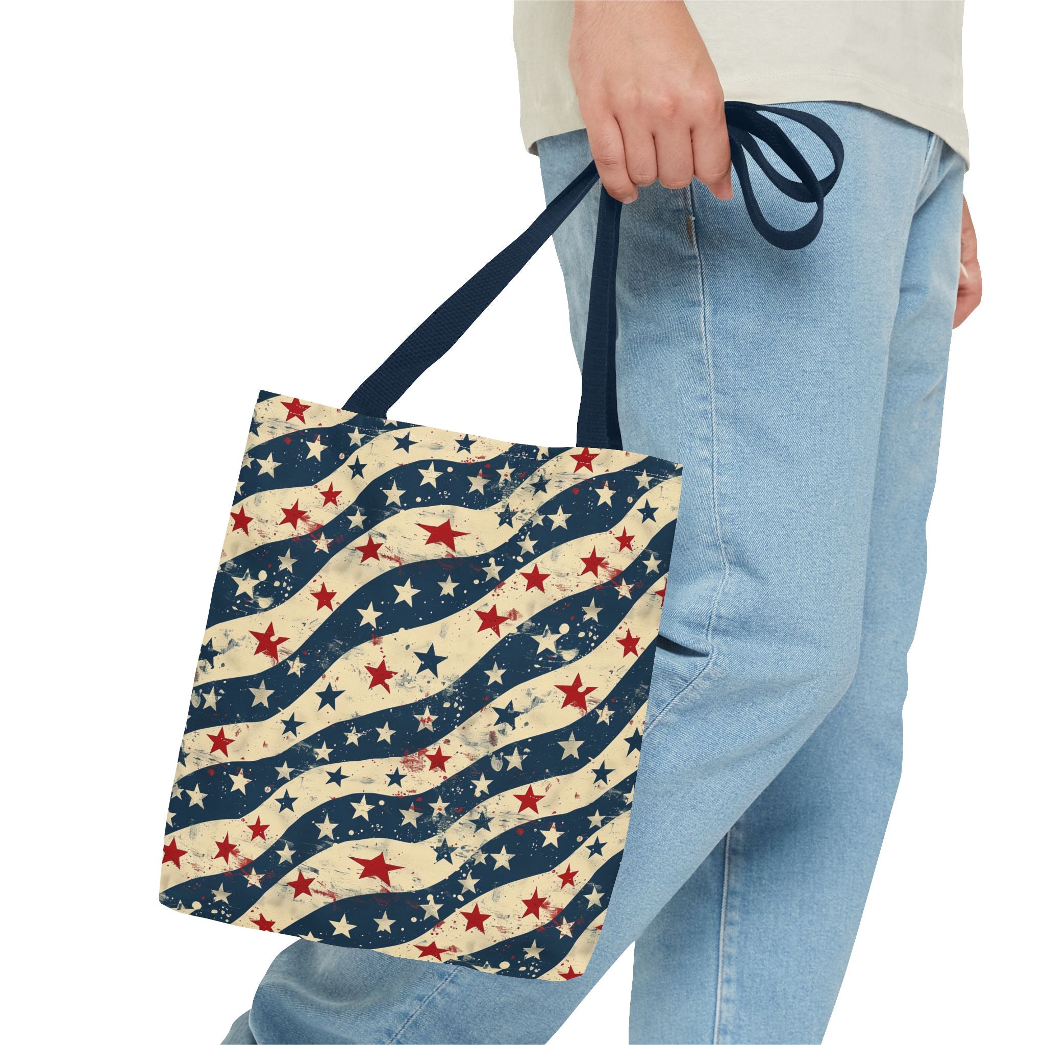 Stars & Stripes American Flag Pattern Patriotic Tote Bag