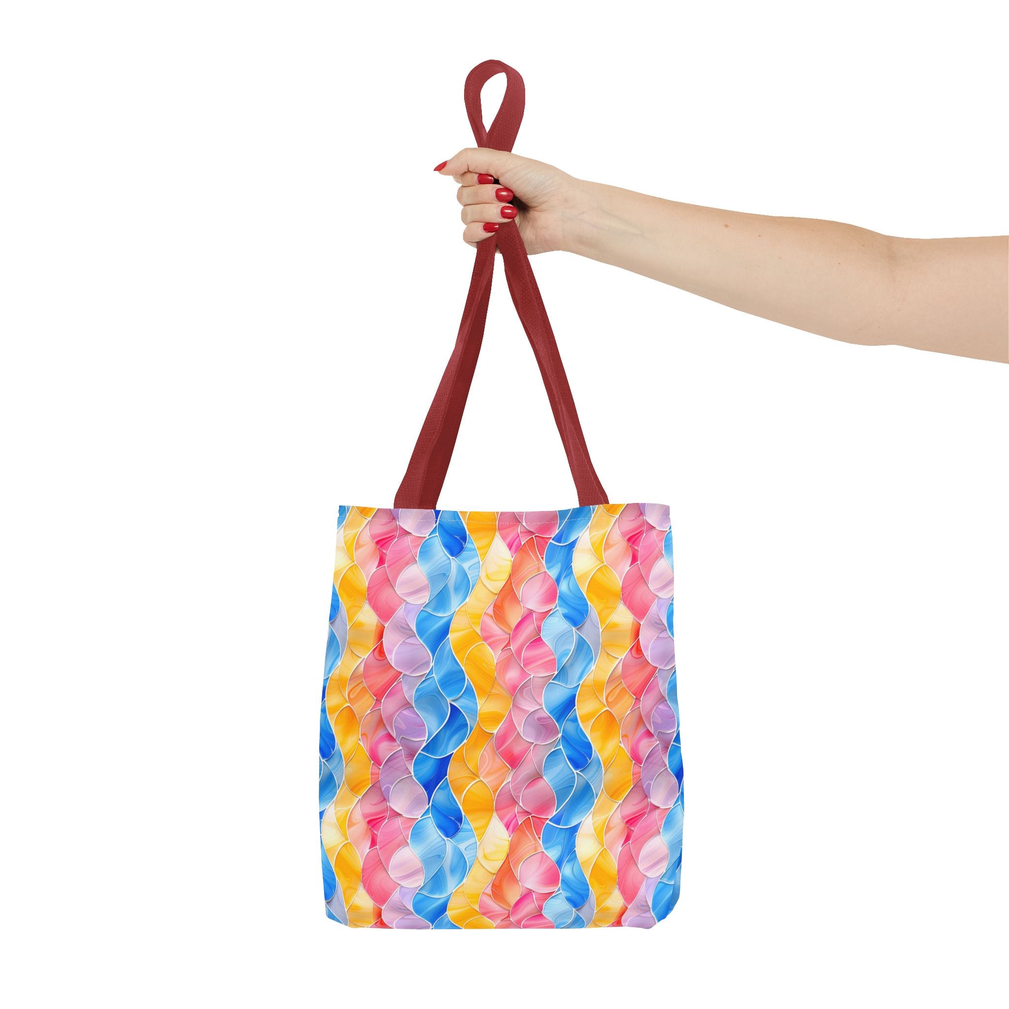 Pink Blue Yellow Pattern Tote Bag