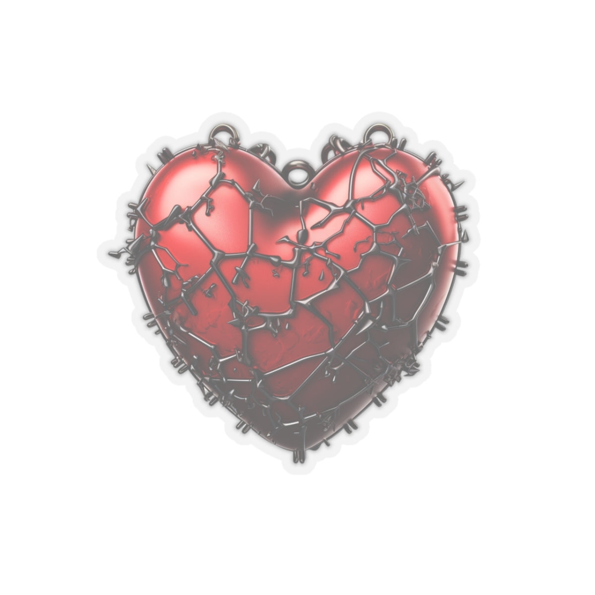 Red Heart Chains Vinyl Sticker