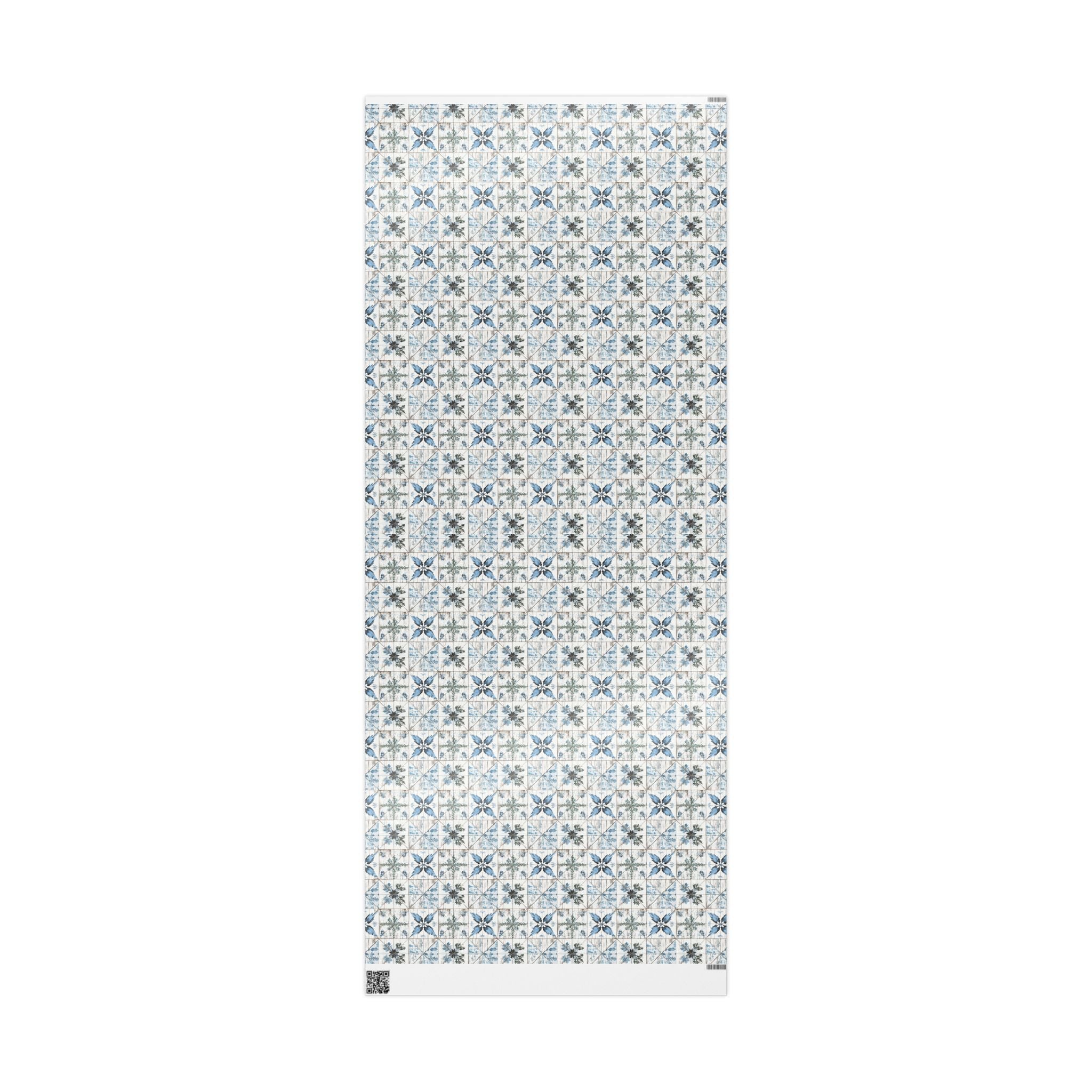 Rustic Blue and White Flower Wrapping paper