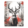 Rustic Deer Fleece Throw Blanket - 60x80, Ultra-Soft Cozy Wildlife Design