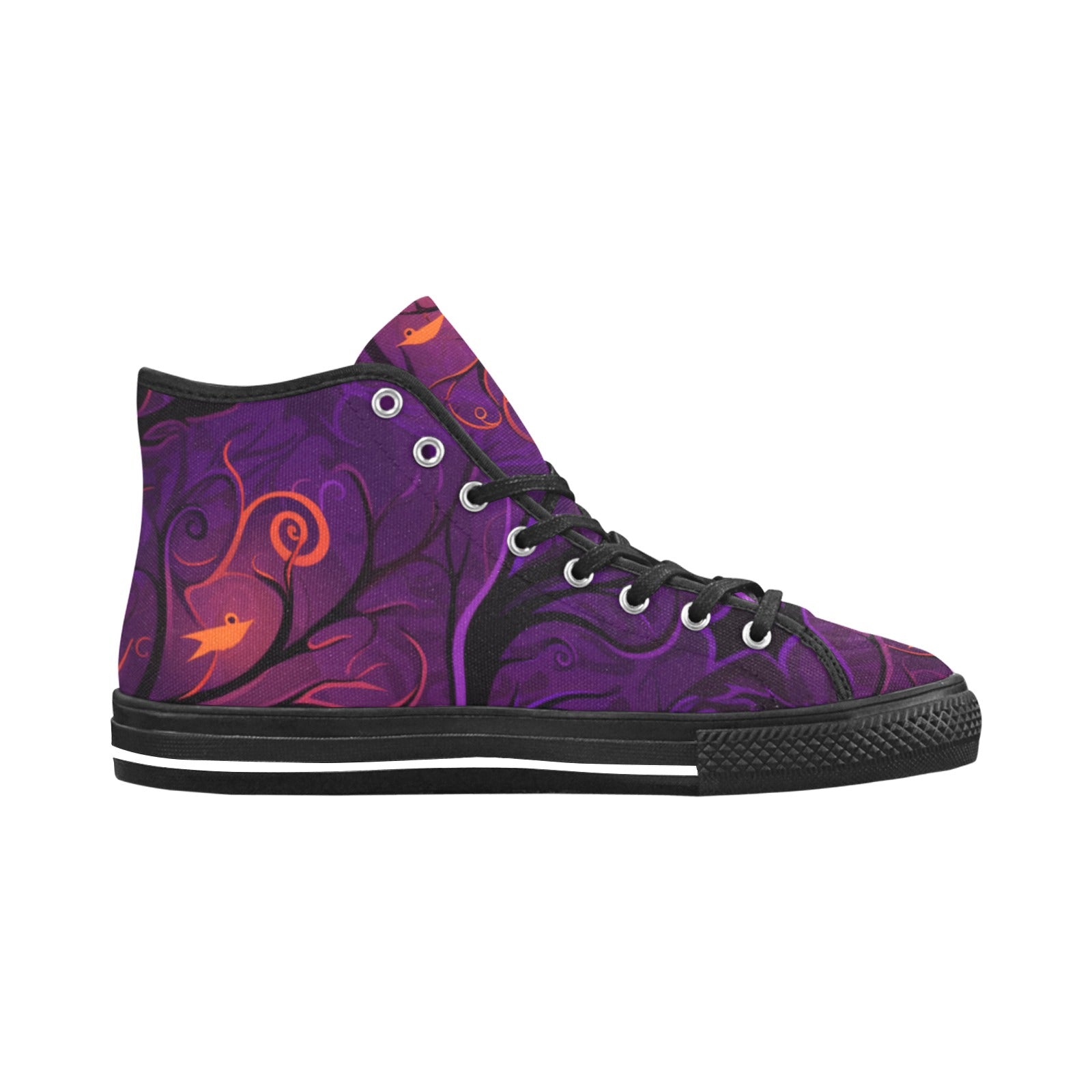 Halloween Elegance: Purple Vancouver High Top Canvas Women's Shoes - Cranberry Lake Design Co.  #