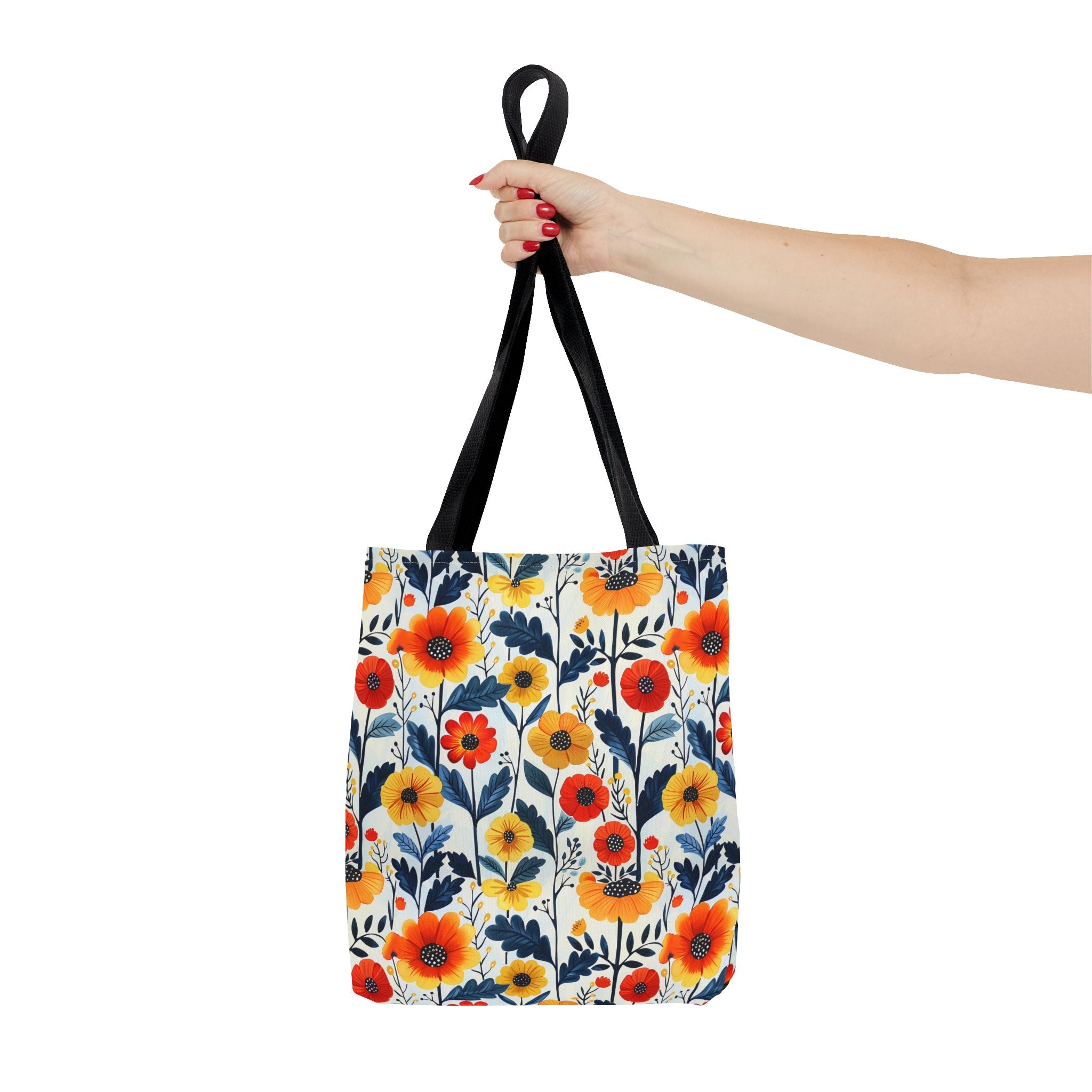 Yellow Orange Floral Tote Bag