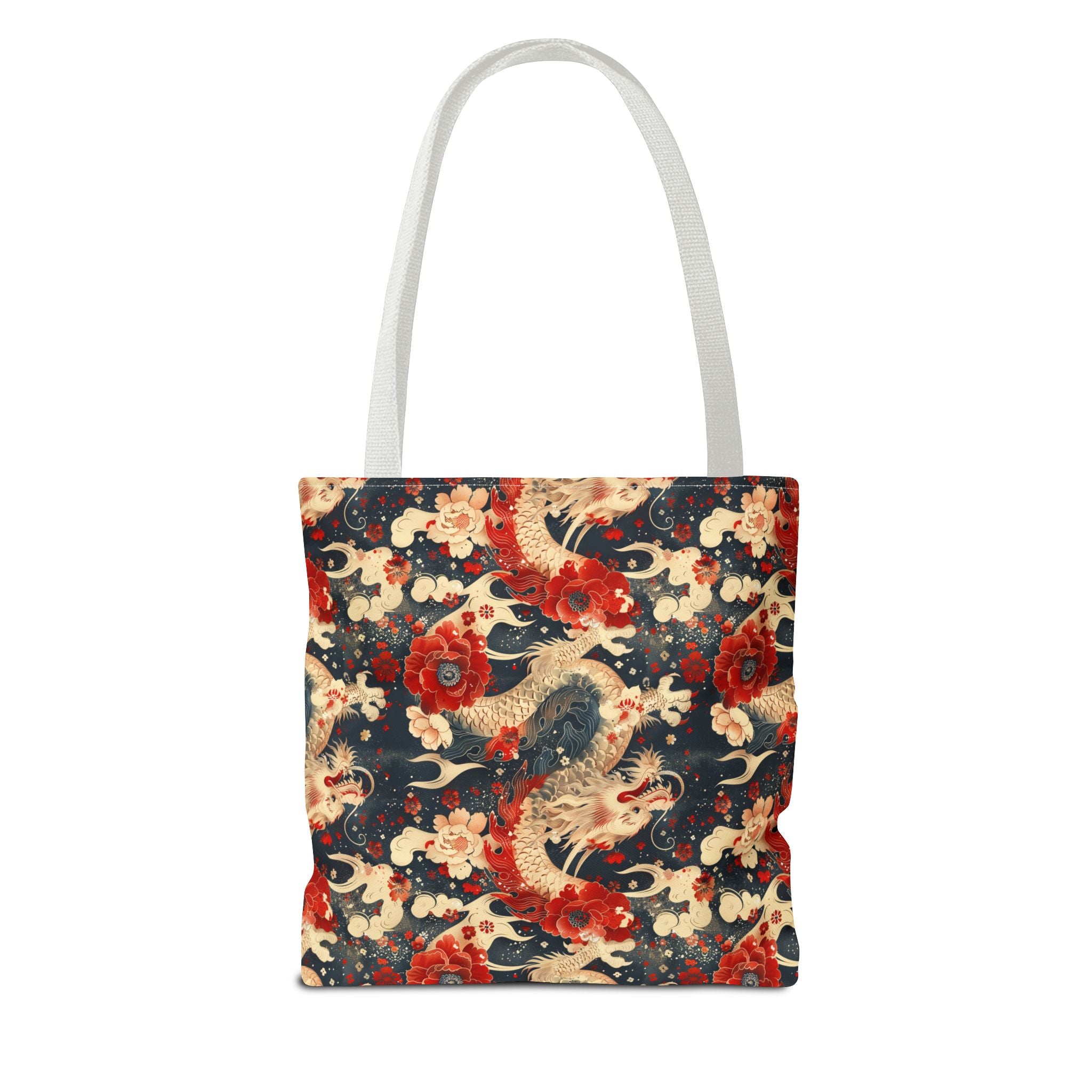 Red & White Dragon Pattern Tote Bag