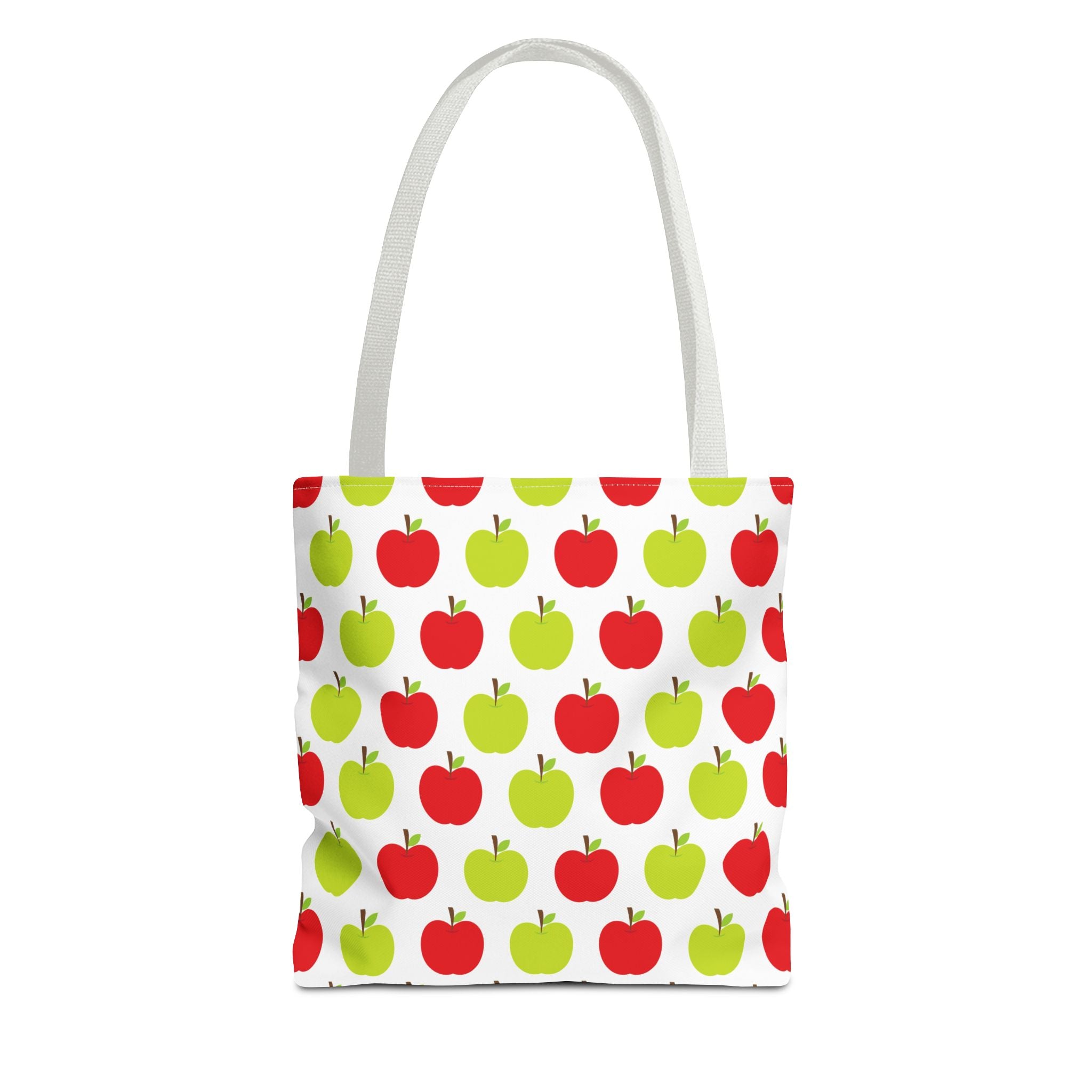 Red & Green Apple Print Back to School Tote Bag