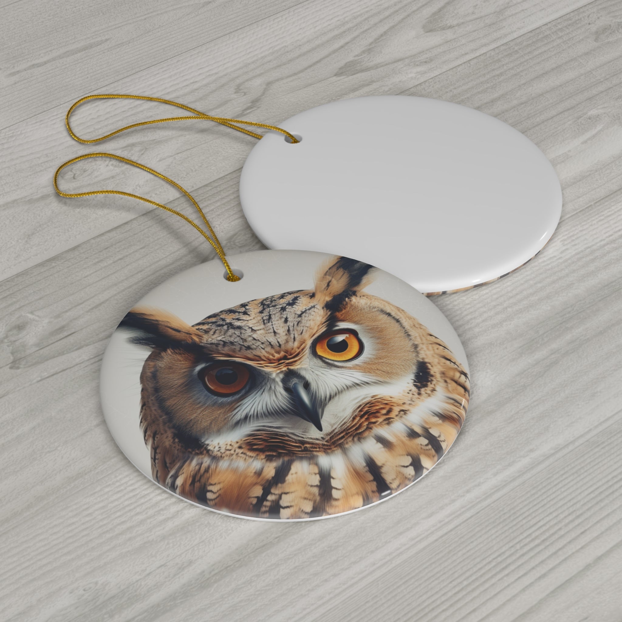 Owl Ceramic Christmas Ornament