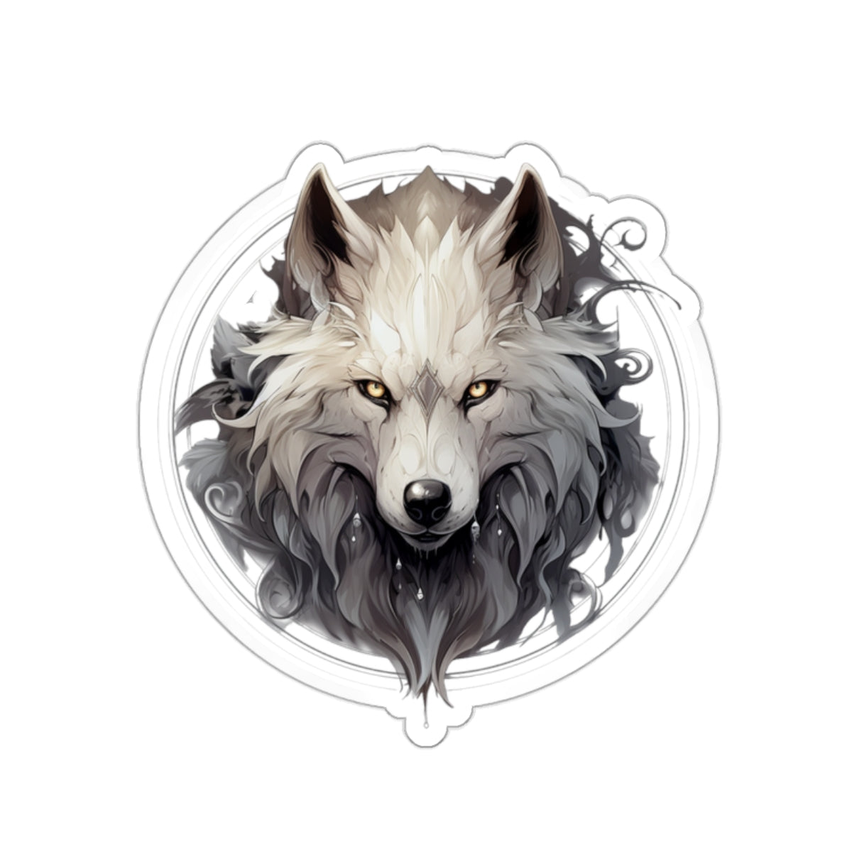 White Wolf Vinyl Sticker