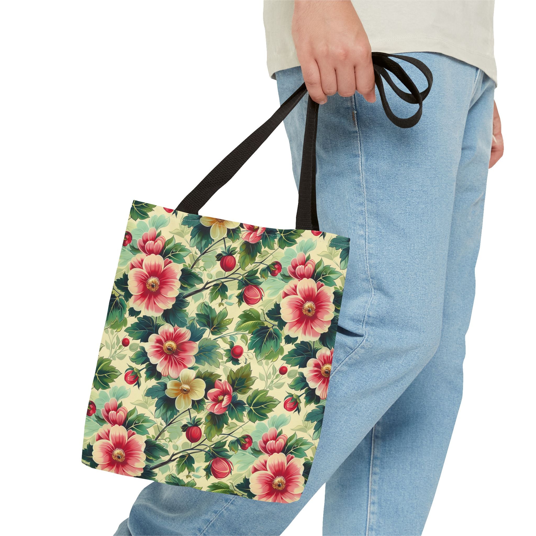 Pink Flower Summer Tote Bag