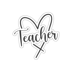 Teacher Heart Kiss-Cut Sticker Teacher Gift Back to School