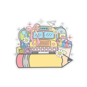 School Bus Adorable Girls Sticker for Teachers Kids back To School Gift