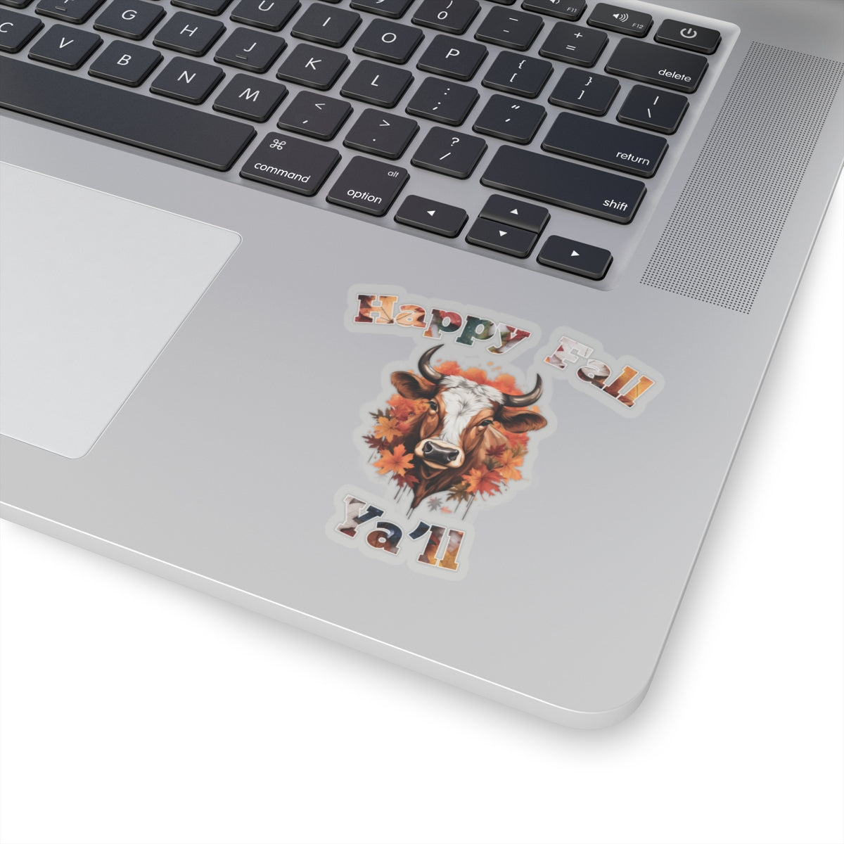 Happy Fall Ya'll Cow Autumn Vinyl Sticker