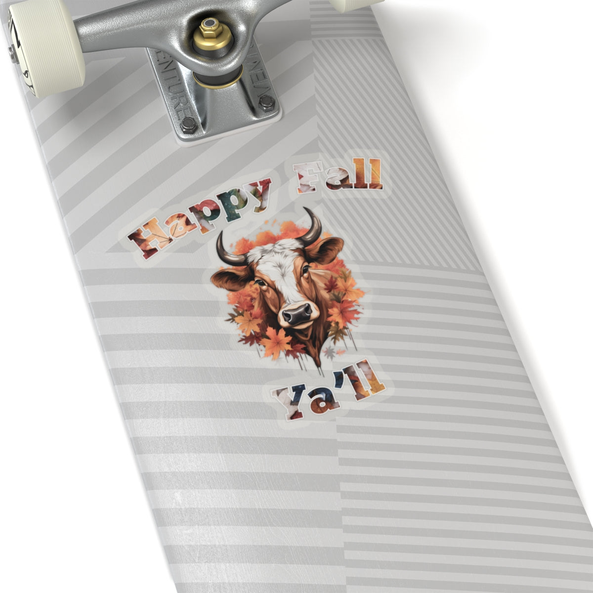 Happy Fall Ya'll Cow Autumn Vinyl Sticker