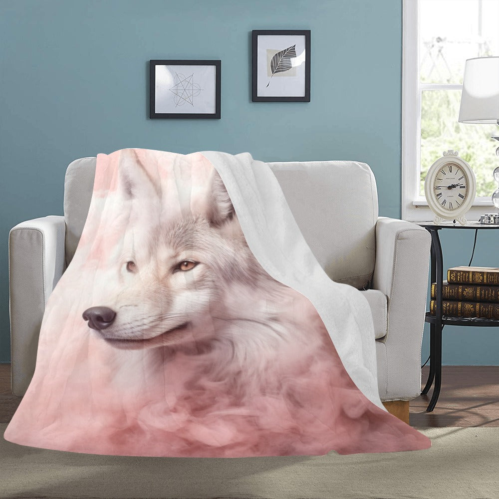 Pink Smoke Wolf Ultra-Soft Micro Fleece Blanket