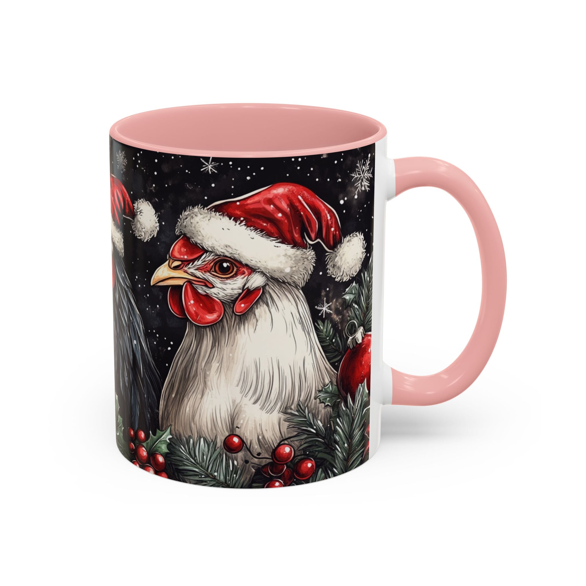 Christmas Chickens Mug | Funny Holiday Coffee Cup | Festive Farmhouse Decor | Unique Xmas Gift | 11oz & 15oz