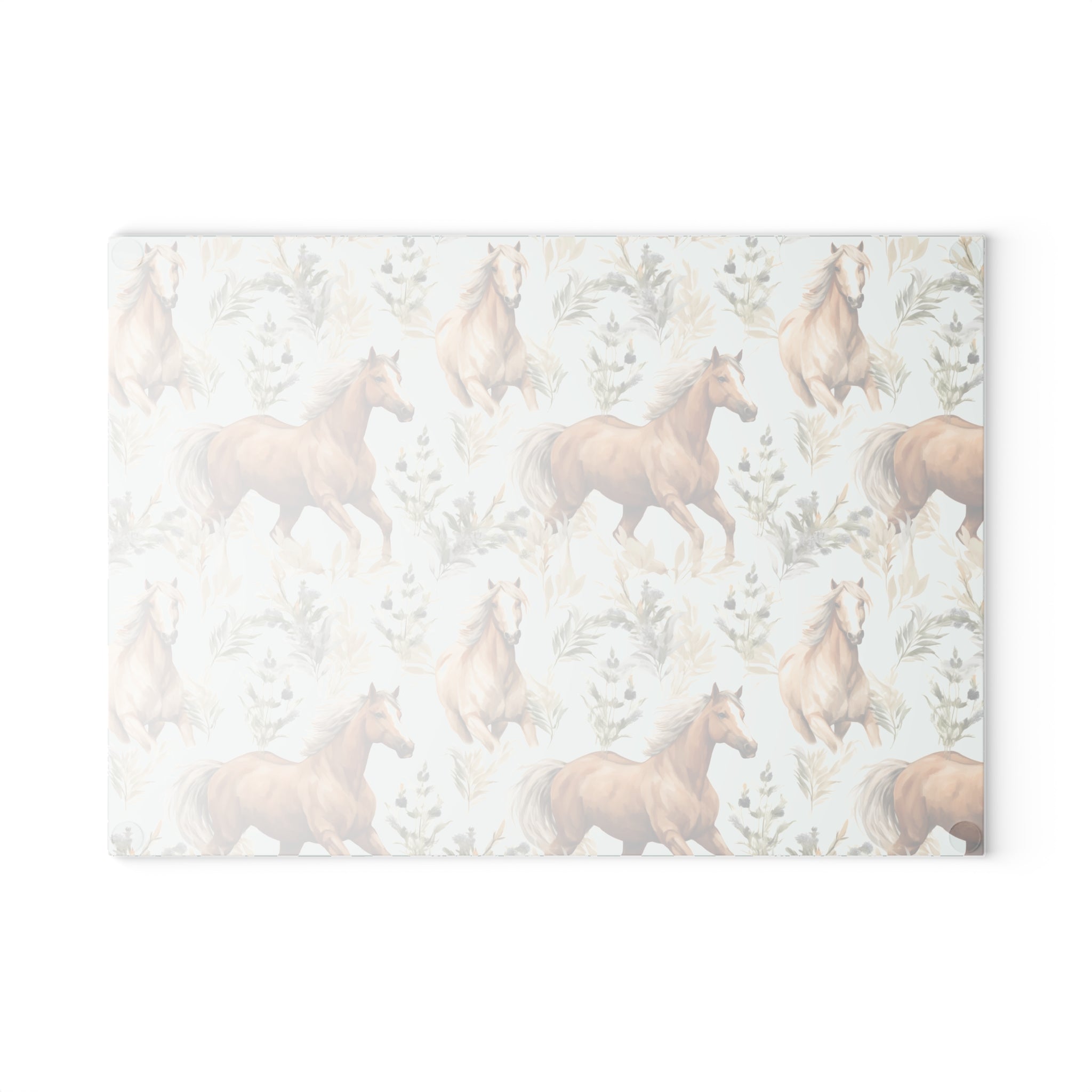 Country Rustic Horse Glass Cutting Board - Kitchen Home Decor