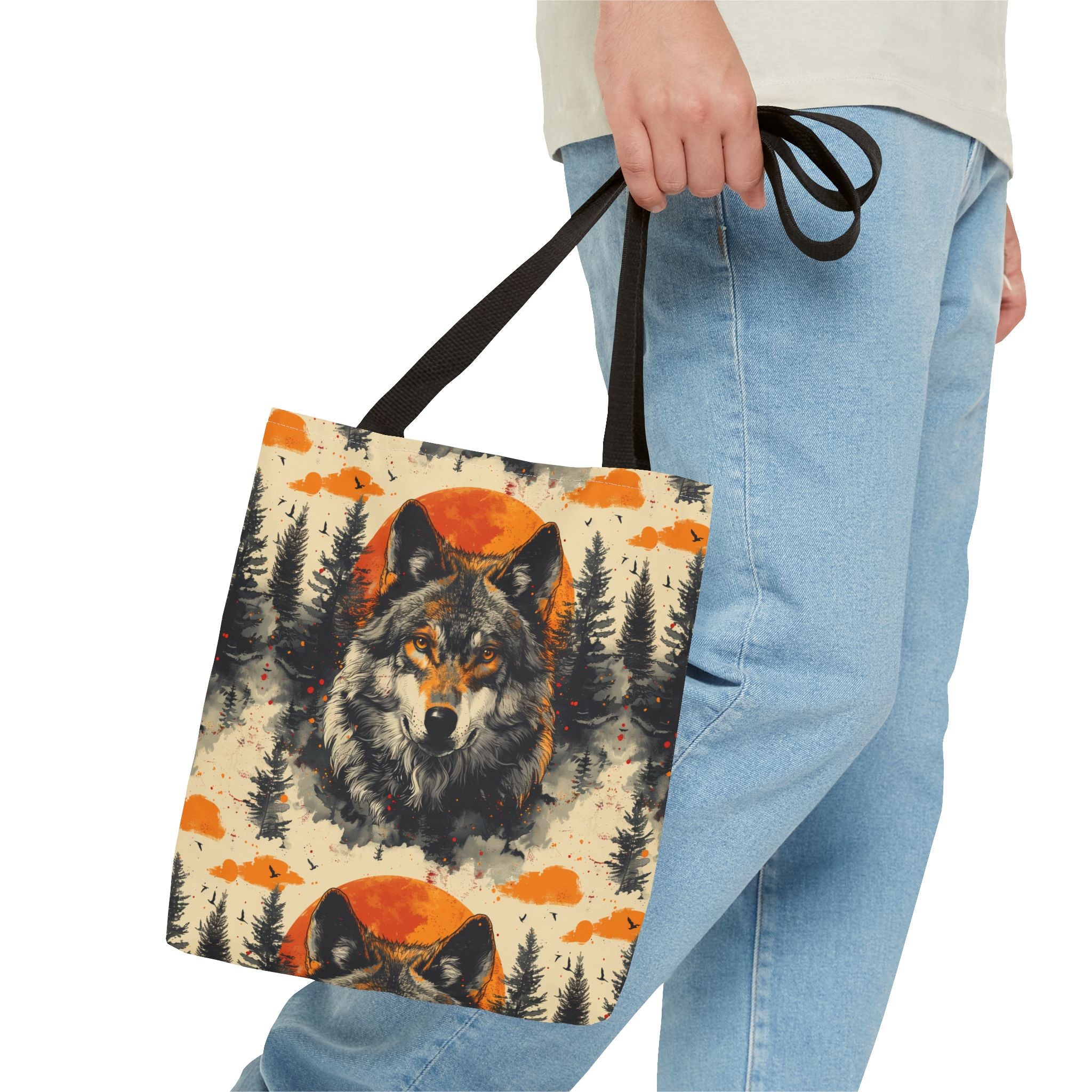 Wolf Rustic Lodge Tote Bag