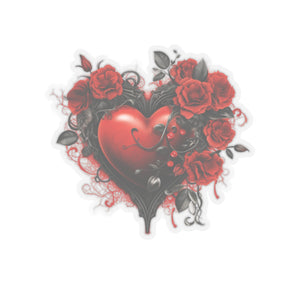 Red Roses Heart Vinyl Sticker