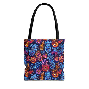 Neon Fruit Print Back to School Tote Bag