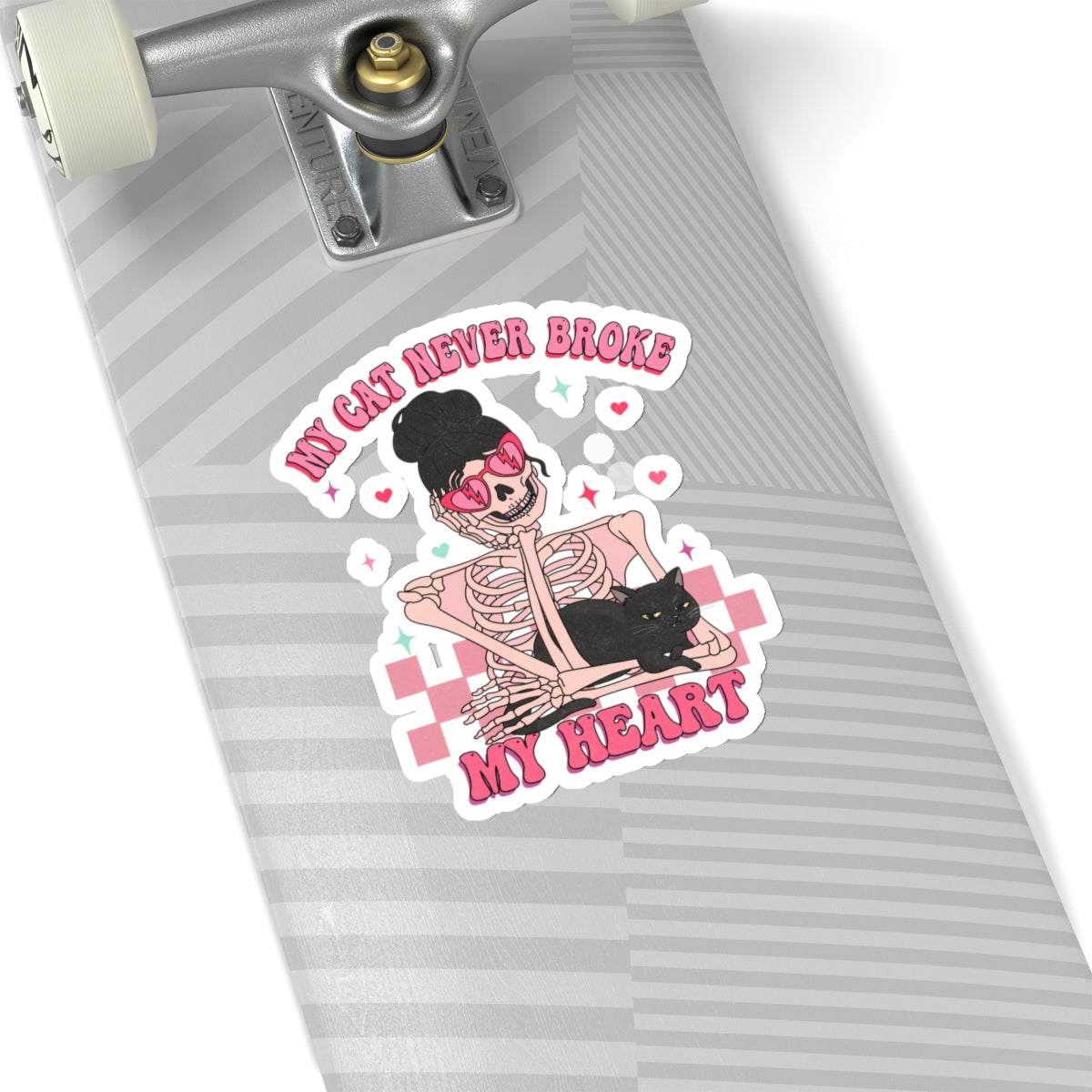 Cat Never Broke My Heart Funny Anti Valentines Day Vinyl Sticker