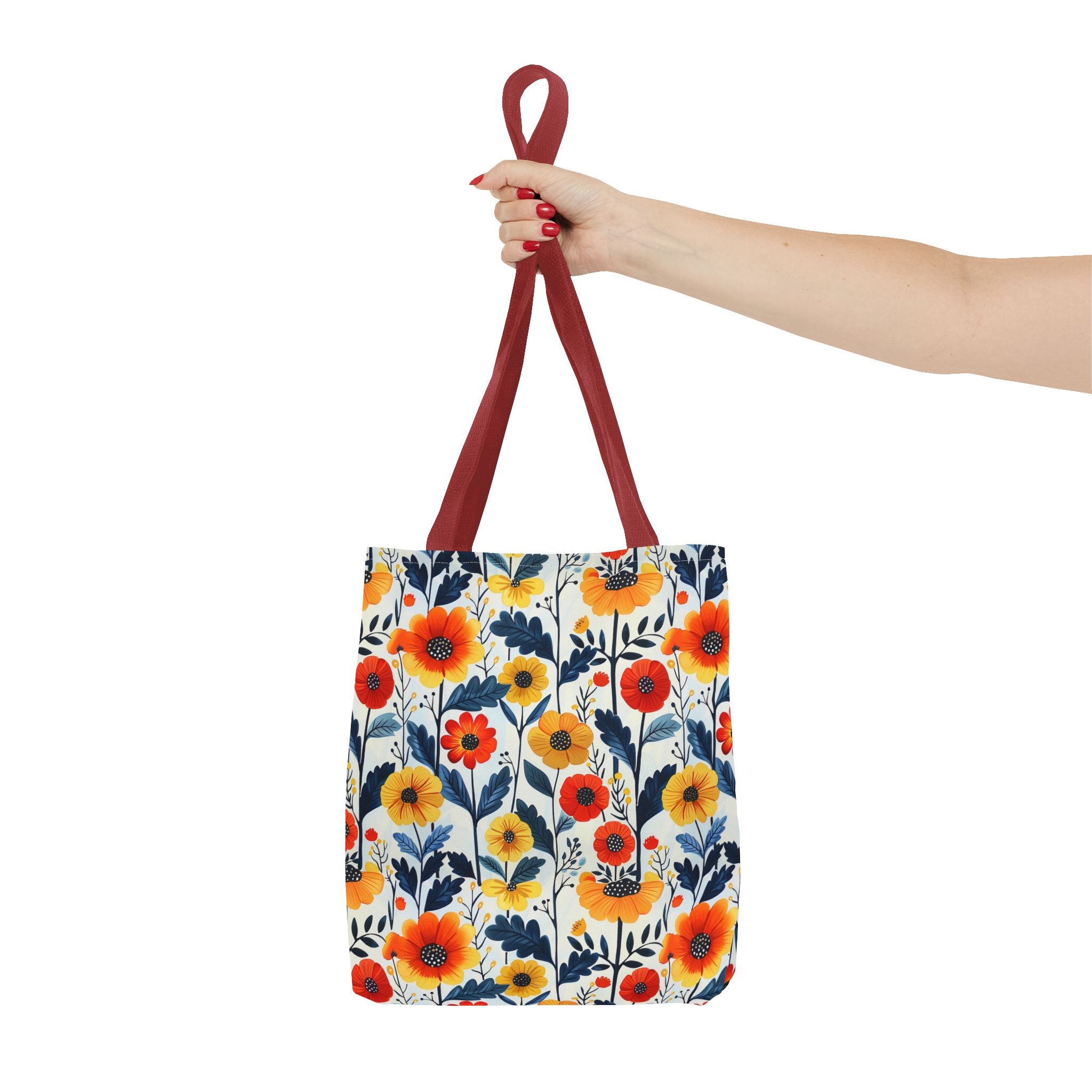 Yellow Orange Floral Tote Bag