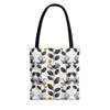 Black & White Floral Tote Bag