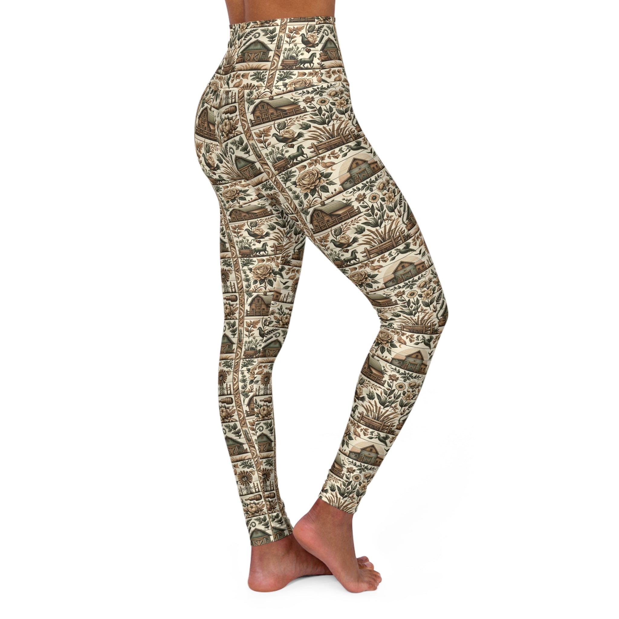 Rustic Country Gym Leggings for Women S-2XL - High Waist Fit