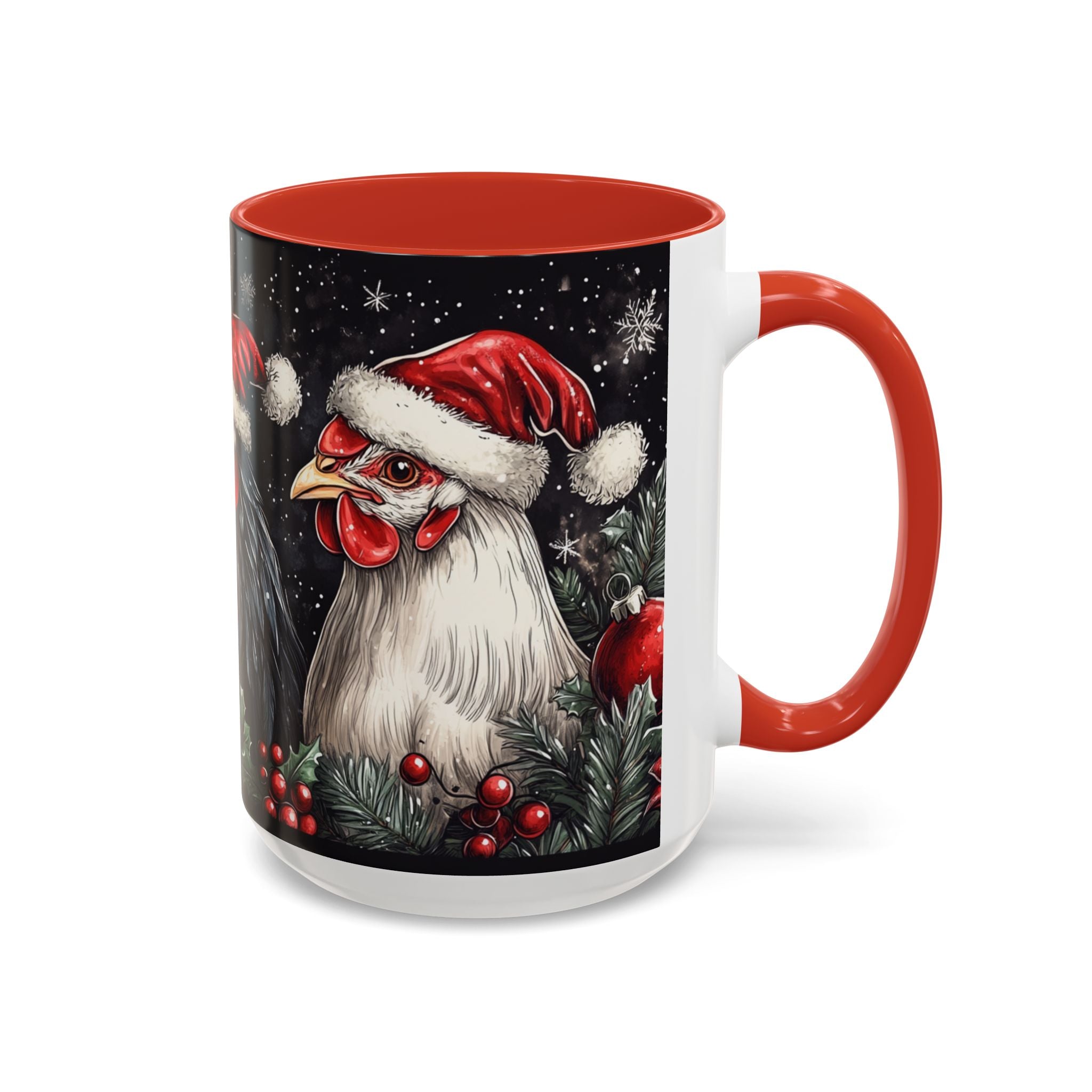 Christmas Chickens Mug | Funny Holiday Coffee Cup | Festive Farmhouse Decor | Unique Xmas Gift | 11oz & 15oz