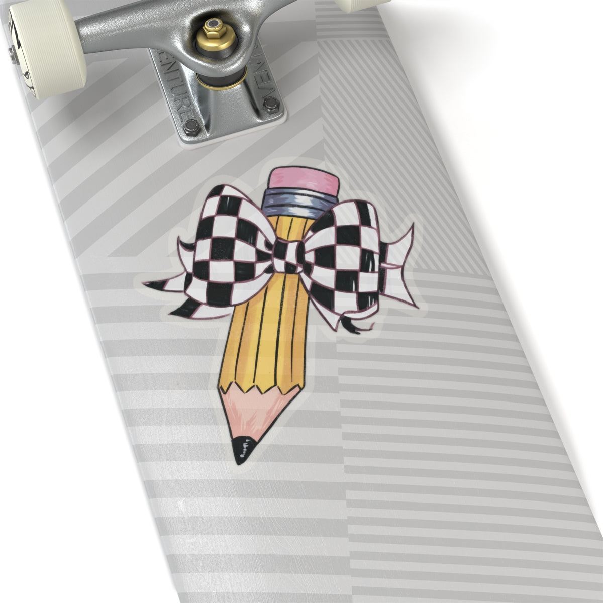 Checkered Flag Bow Pencil Sticker for Teachers back To School Gift