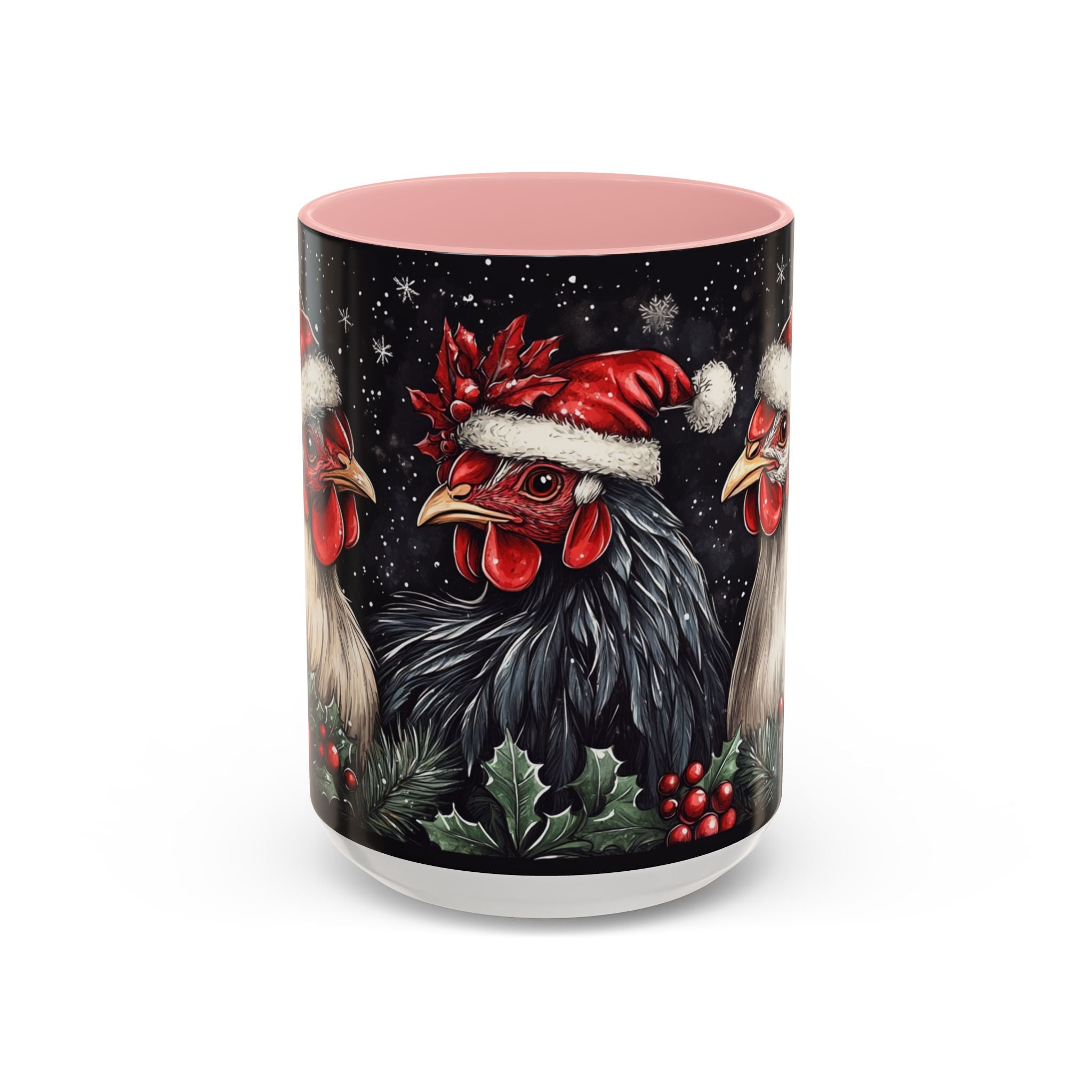 Christmas Chickens Mug | Funny Holiday Coffee Cup | Festive Farmhouse Decor | Unique Xmas Gift | 11oz & 15oz