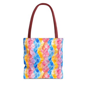 Pink Blue Yellow Pattern Tote Bag