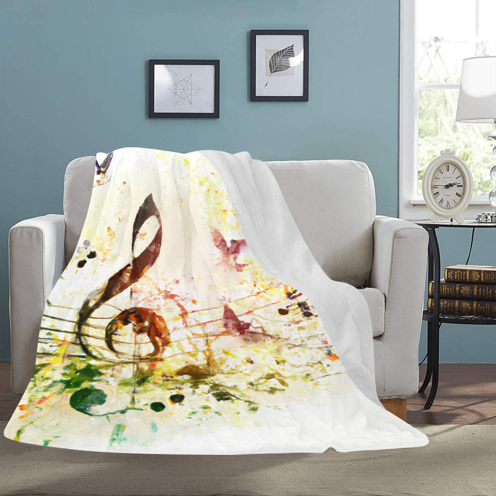 Cranberry Lake Designs Music Notes Throw Blanket