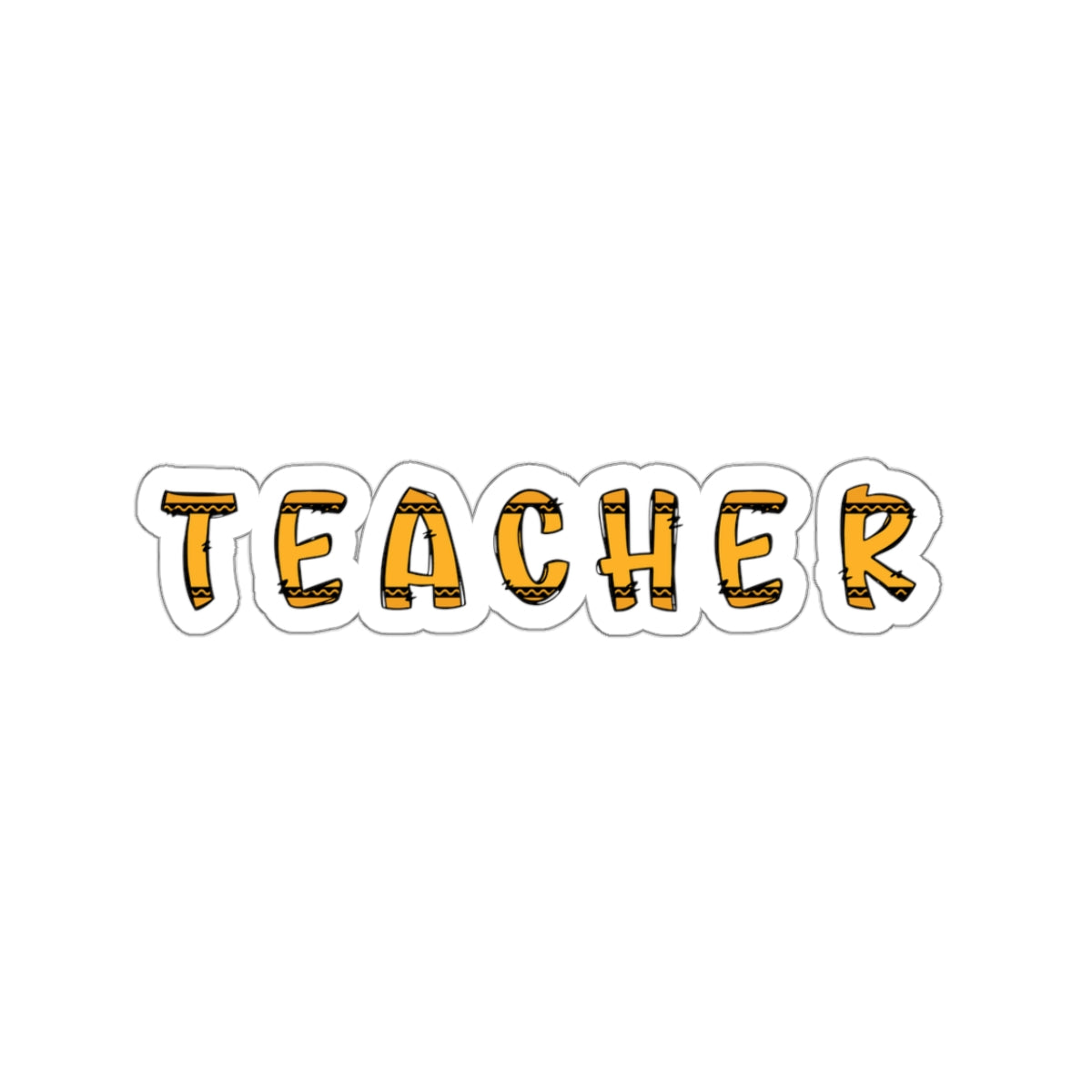 Orange Custom Crayon Teacher Sticker Teacher Appreciation Back To School Gift