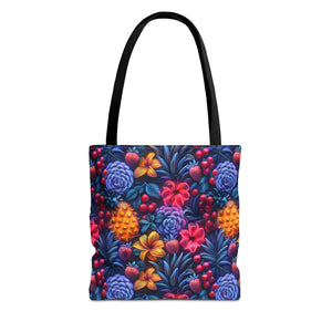 Colorful Fruit Print Back to School Tote Bag