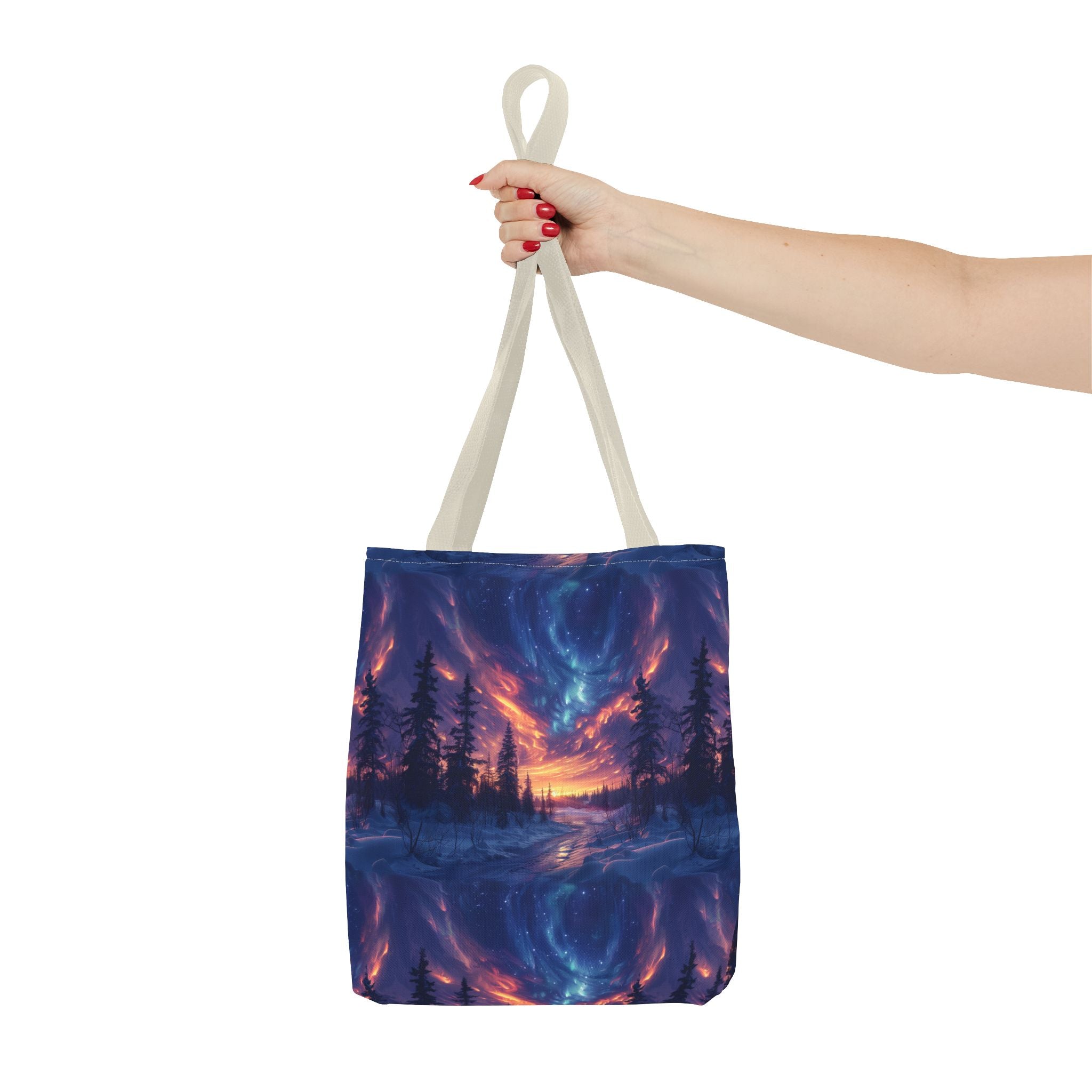 Winter Northern Lights Tote Bag