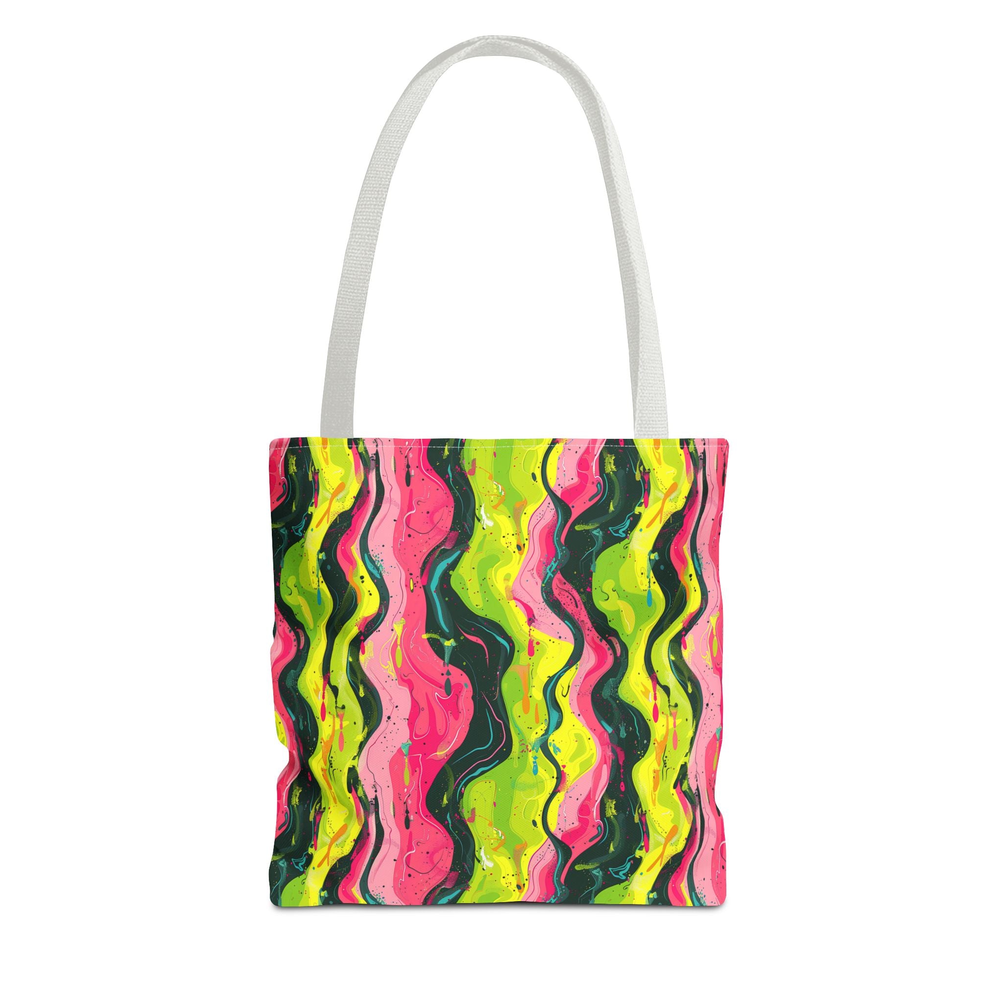 Wavy Pink Yellow Green Pattern Eccentric Tote Bag