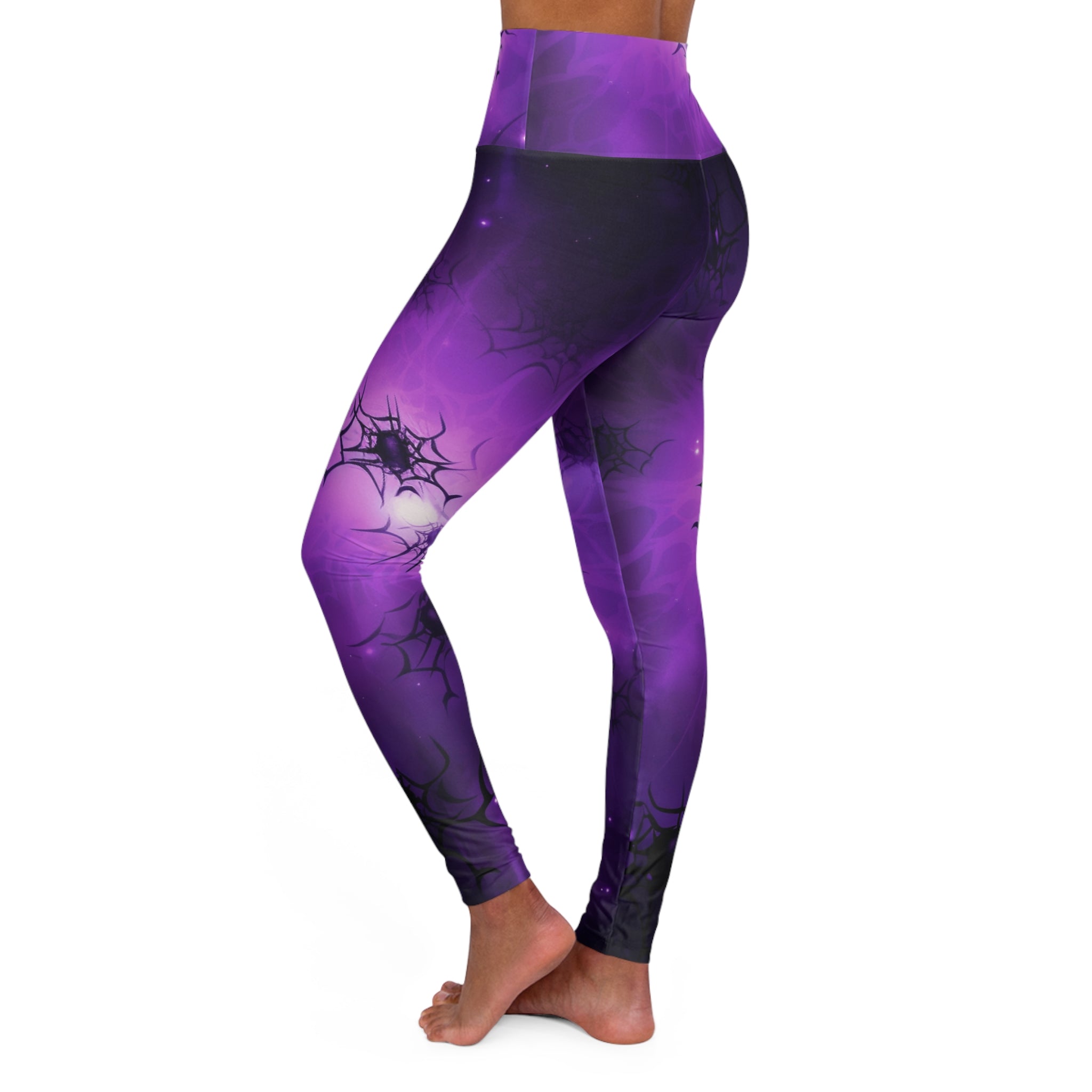 Purple Spider Web Gym Leggings for Women S-2XL - Unique & Supportive