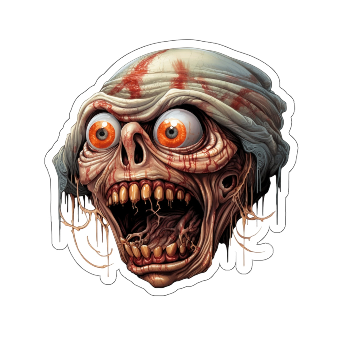 Creepy Zombie Man Horror Halloween Vinyl Sticker