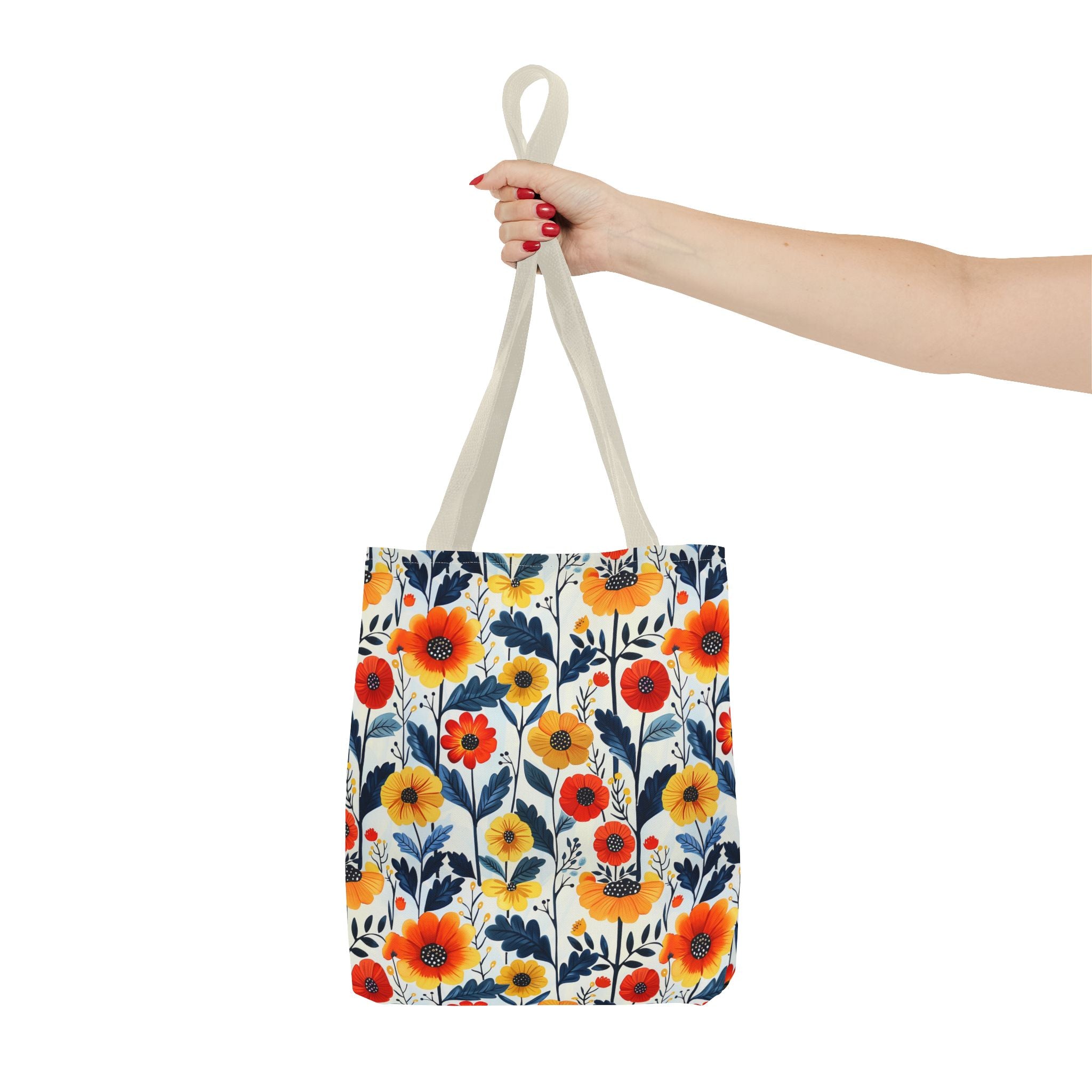 Yellow Orange Floral Tote Bag