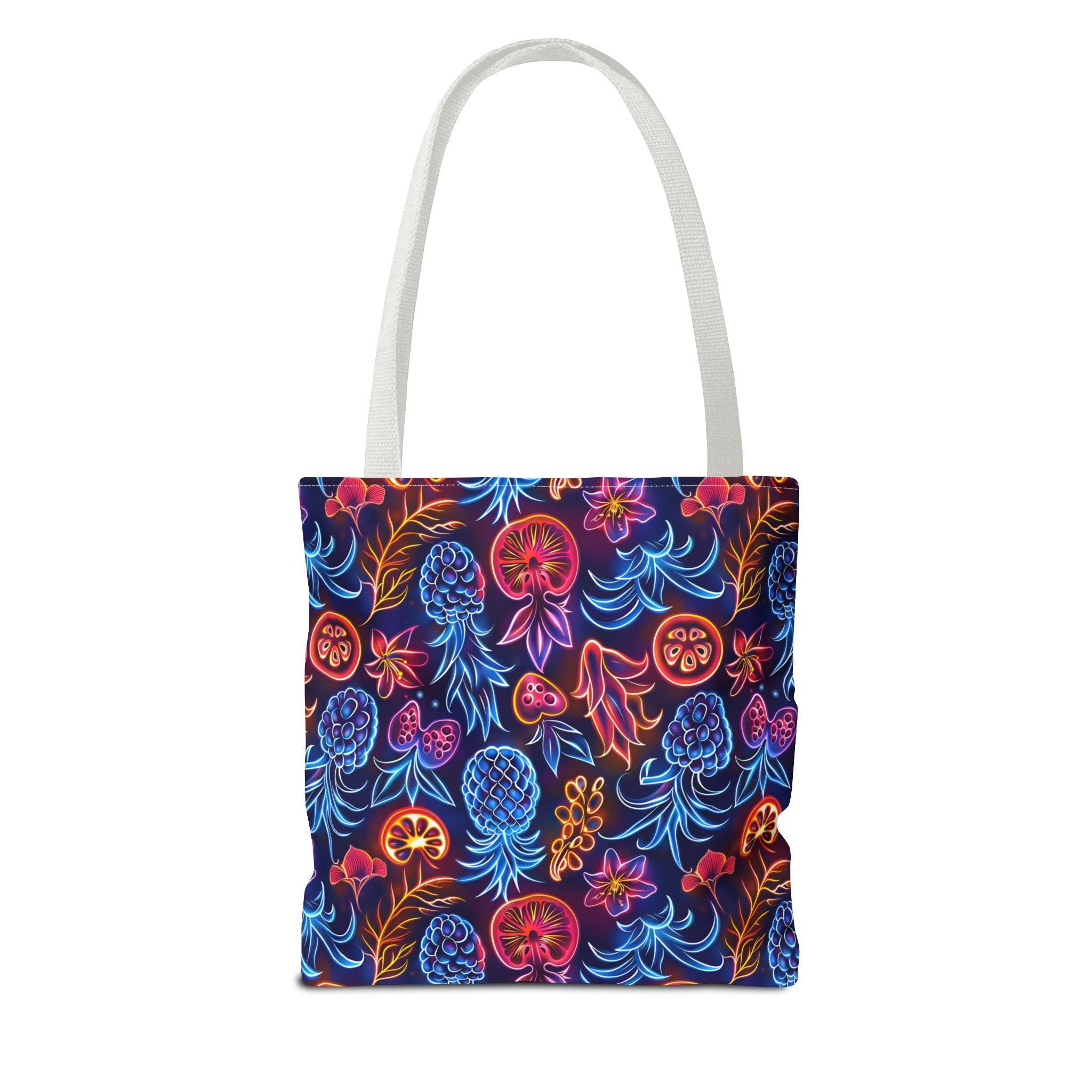 Neon Fruit Print Back to School Tote Bag