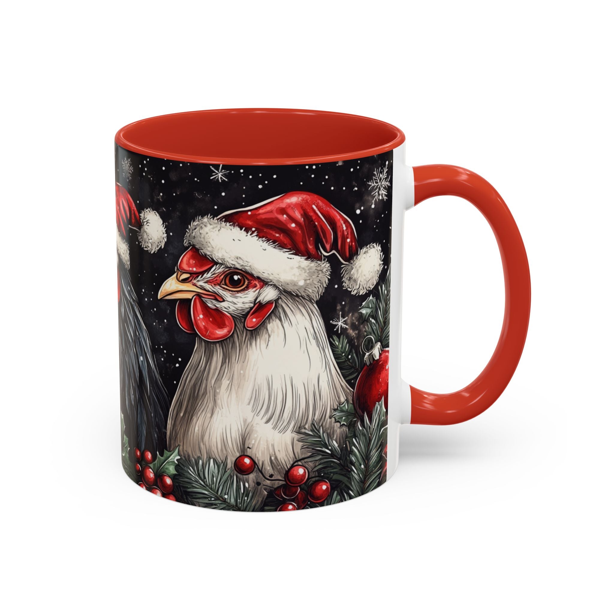 Christmas Chickens Mug | Funny Holiday Coffee Cup | Festive Farmhouse Decor | Unique Xmas Gift | 11oz & 15oz