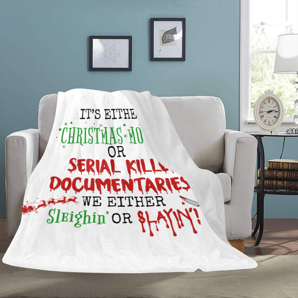 Christmas Movies or Serial Killer Documentaries Fleece Blanket