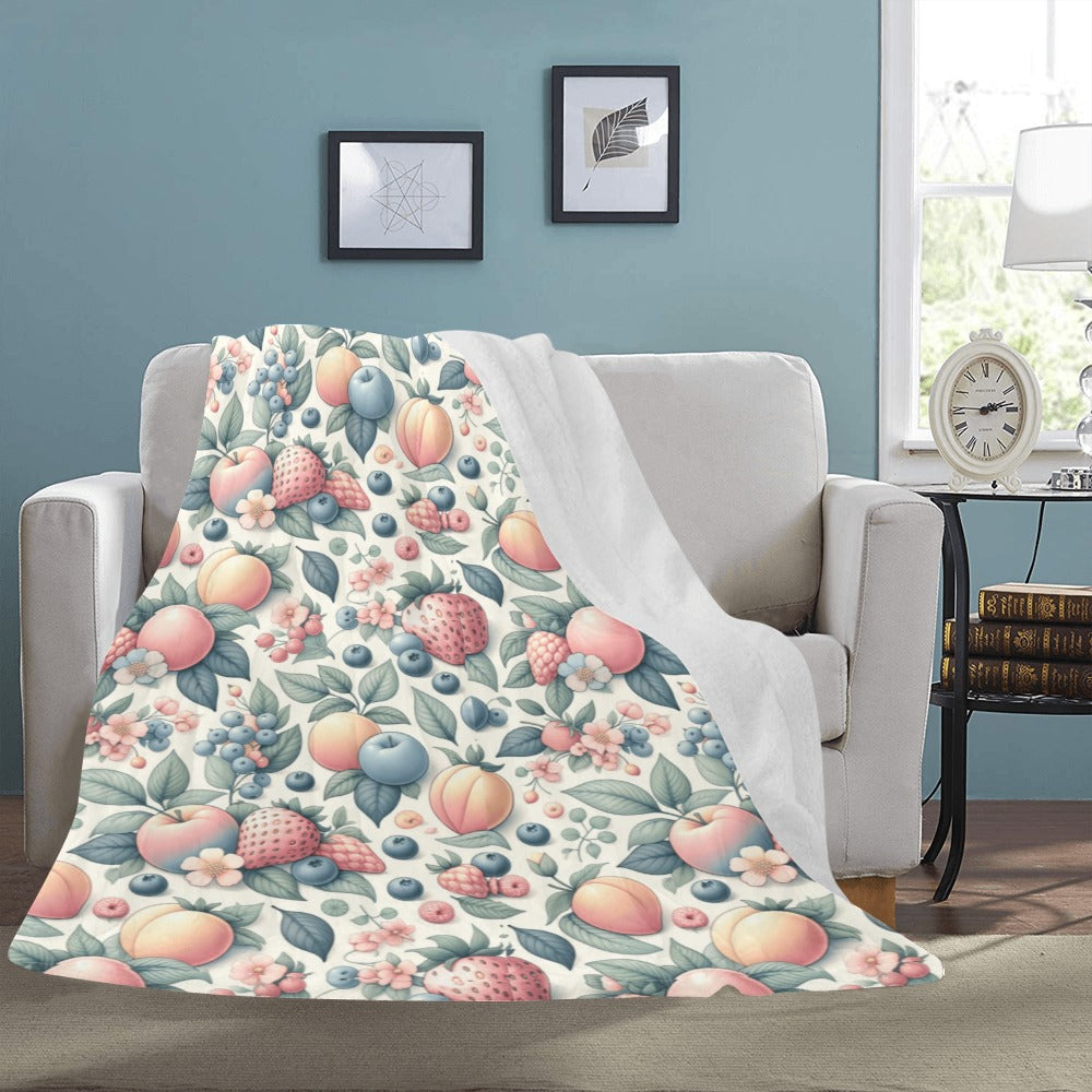 Cranberry Lake Designs Pastel Fruit Ultra-Soft Micro Fleece Blanket 60" x 80"