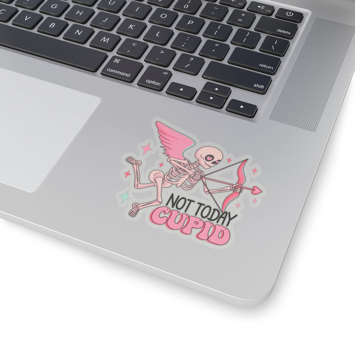 Not Today Cupid Skeleton Funny Anti Valentines Day Vinyl Sticker