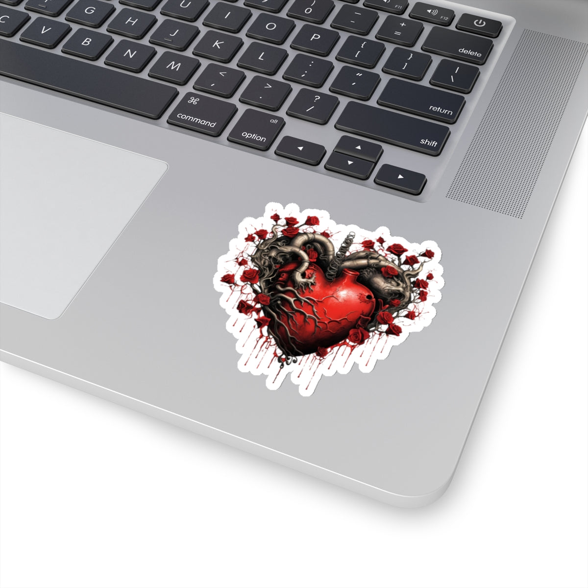 Roots Red Flower Black Heart Vinyl Sticker