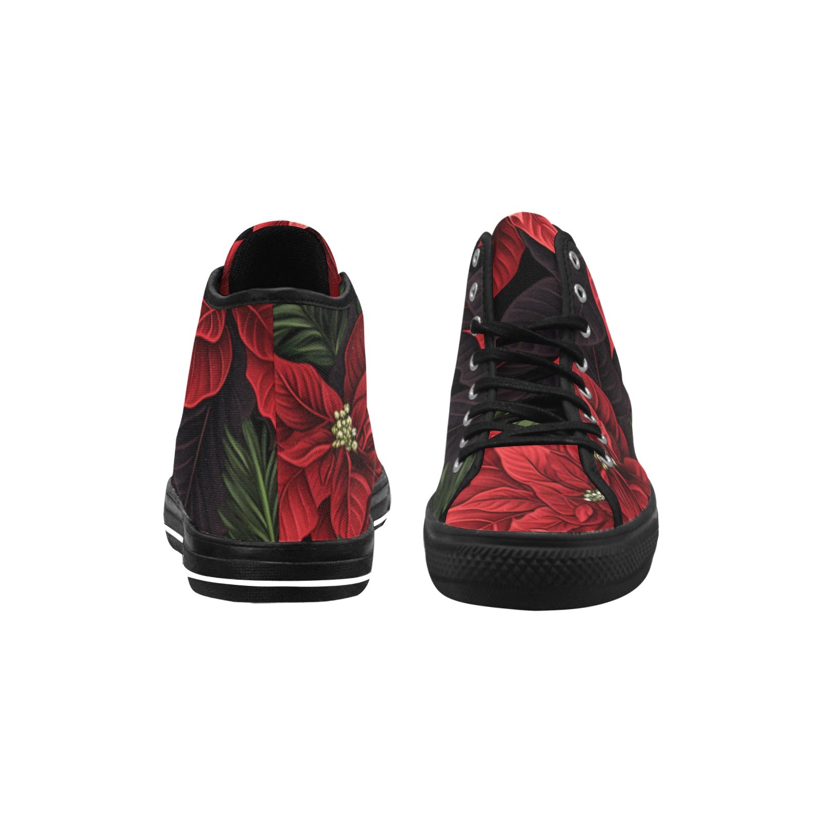 Cranberry Lake Designs Poinsettia Vancouver High Top Canvas Women's Shoes - Cranberry Lake Design Co.  #