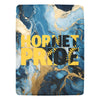 Blue Gold Marble Hornet Pride Baseball Ultra-Soft Micro Fleece Blanket