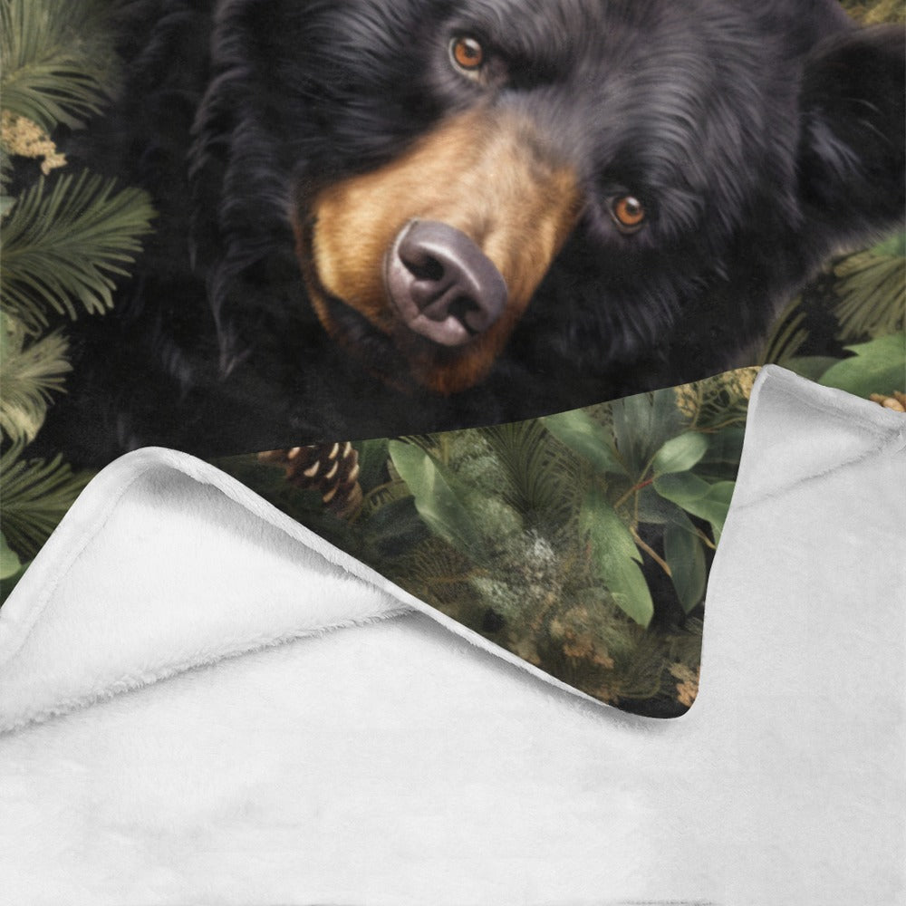 Black Bear Majesty Blanket - Majestic Wildlife Throw - Soft Plush - 60x80