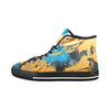 Blue & Gold Smudge Vancouver High Top Canvas Shoes for Women - Stylish & Comfortable Sneakers by Cranberry Lake Designs
